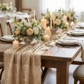 Table Ribbon Gold Beige Frayed Vintage W47cm L1.5m | Floristik24.co.uk