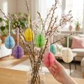 Honeycomb Eggs for Hanging Paper Decoration Easter Eggs Colorful 6cm 6 Pcs | Floristik24.co.uk