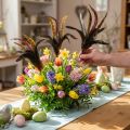 Colorful feathers decoration on wire spring spring decoration H35cm 3pcs | Floristik24.co.uk