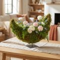 Moss decorative planter, crescent shape with metal base, natural decoration for living space &amp; celebrations, 40×15×30cm | Floristik24.co.uk