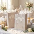 Gift bag “just married” gift bag with handles beige 18×10×23cm 2pcs | Floristik24.co.uk