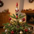Christmas tree topper nutcracker figure in red for the Christmas tree 28cm real glass | Floristik24.co.uk