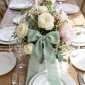 Fabric ribbon decorative ribbon with fringes sage green 40mm 15m | Floristik24.co.uk