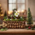 Rectangular Pinecone Planter for Indoor Planting 40cm Natural Brown | Floristik24.co.uk