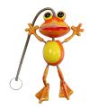 Floristik24 Frog with spring for hanging 13cm orange