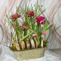Floristik24 Spring decoration flower pot oval metal plant bowl with handles vintage 28×15cm