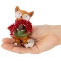 Set of 2 Polyresin Fox Figures with Scarf and Pine Cone, 10 cm, Autumn Decor | Floristik24.co.uk