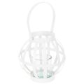 Floristik24 Garden lantern metal with glass Lantern for hanging White Ø18.5cm