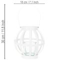 Garden lantern metal with glass Lantern for hanging White Ø18.5cm | Floristik24.co.uk