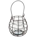 Floristik24 Garden lantern black metal with lantern Ø14cm H12.5cm
