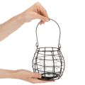 Garden lantern black metal with lantern Ø14cm H12.5cm | Floristik24.co.uk