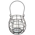 Garden lantern black metal with lantern Ø14cm H12.5cm | Floristik24.co.uk