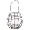 Floristik24 Garden lantern with glass lantern black Ø20cm H18.5cm