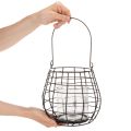Garden lantern with glass lantern black Ø20cm H18.5cm | Floristik24.co.uk