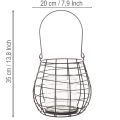 Garden lantern with glass lantern black Ø20cm H18.5cm | Floristik24.co.uk