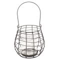 Garden lantern with glass lantern black Ø20cm H18.5cm | Floristik24.co.uk