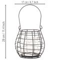 Garden lantern with handle black glass Ø17cm H15cm | Floristik24.co.uk