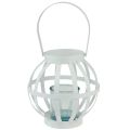 Floristik24 Garden lantern metal glass lantern for hanging white Ø18.5cm