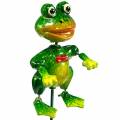 Floristik24 Plant stake decorative frog with bow tie and metal feathers green, yellow, red H68.5cm