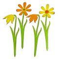 Floristik24 Garden Plug Metal Flower Orange, Yellow 47cm 4pcs
