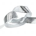 Floristik24 Gift ribbon silver with wire edge 25m