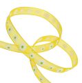 Floristik24 Gift ribbon yellow with flower 10mm 20m
