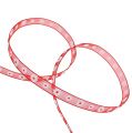Floristik24 Gift ribbon red with blossom 10mm 20m