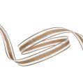 Floristik24 Gift ribbon with wire edge light brown 15mm 20m