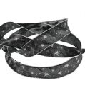 Floristik24 Gift ribbon with wire edge gray with stars 25mm 20m