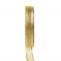 Floristik24 Gift ribbon gold ring effect 15mm 25m