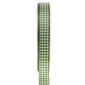 Floristik24 Gift ribbon check green 15mm 20m
