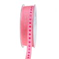 Floristik24 Gift ribbon pink with pattern 10mm 20m