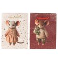 Christmas Gift Bags with Mouse Motif, 16cm, Set of 2 | Floristik24.co.uk
