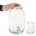 Glass Drinks Dispenser with Tap and 4 Glasses, 25.5cm | Floristik24.co.uk