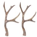 Floristik24 Decorative Artificial Antlers Set – 29cm, Polyresin, Brown with Gold Accents