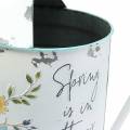 Floristik24 Decorative watering can with flower pattern and saying metal Ø21.5cm H43cm