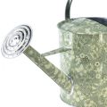 Floristik24 Watering can for planting decoration green silver flowers Ø18cm