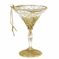Floristik24 Hanging decoration Champagne glass Gold with glitter 10cm 4pcs