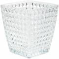 Floristik24 Glass lantern cube faceted pattern, table decoration, vase made of glass, glass decoration 2pcs