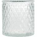 Floristik24 Decorative glass diamond glass vase clear flower vase 2pcs