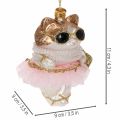 Hand-Painted Glass Cat Christmas Tree Ornaments with Tutu, 11 cm, Set of 2 | Floristik24.co.uk