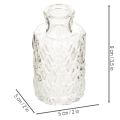 ProductName  
Set of 6 Mini Glass Vases with Diamond Pattern – Clear 9cm  

/ProductName  

ProductDescription  
<h2>Clear Mini Glass Vases for Home and Table Decoration</h2>  
<p>These mini glass vases with a diamond-patterned surface provide a stylish a | Floristik24.co.uk