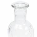 Floristik24 Decorative glass bottle with grooves clear Ø7.5cm H19cm 6 pieces