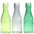 Floristik24 Glass bottle vase Ø5cm H16cm green / gray 6pcs