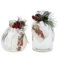 Floristik24 Glass bottles with Christmas decorations 2pcs
