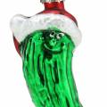 Floristik24 Christmas tree decorations Christmas cucumber with hat green 11.5cm