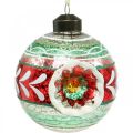 Floristik24 Christmas tree balls with pattern, tree decorations, Christmas balls colored H9cm Ø8cm real glass 3pcs