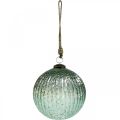 Floristik24 Glass ball to hang blue vintage Christmas decoration glass Ø15cm