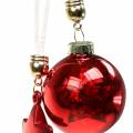 Floristik24 Christmas tree decoration glass ball with star red 5cm