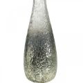 Floristik24 Flower vase made of glass, table vase two-tone real glass clear, silver H30cm